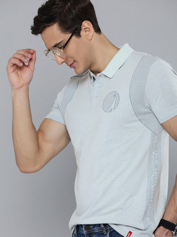 35% OFF on Levis Men Blue Printed Polo Collar Casual T-shirt 35% OFF on Levis Men Blue Printed Polo Collar Casual T-shirt