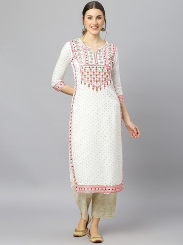 60% OFF on FASHION DEPTH Women White & Red Ethnic Motifs Embroidered Mirror Work Kurta 60% OFF on FASHION DEPTH Women White & Red Ethnic Motifs Embroidered Mirror Work Kurta