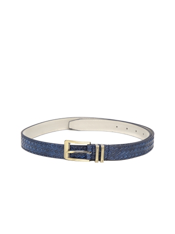 Lino Perros Women Blue Basketweave Textured Belt Lino Perros Women Blue Basketweave Textured Belt