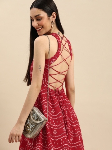 30 OFF on Biba Cotton Red Anarkali on Jabong PaisaWapas