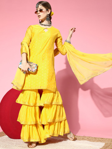 49% OFF on AHIKA Ethnic Motifs Poly-Chanderi Bling it On Kurta Set 49% OFF on AHIKA Ethnic Motifs Poly-Chanderi Bling it On Kurta Set