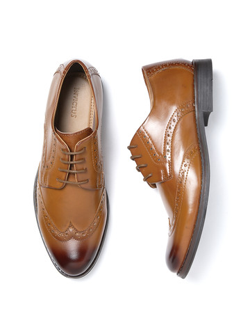 INVICTUS Men Tan Brown Brogues INVICTUS Men Tan Brown Brogues