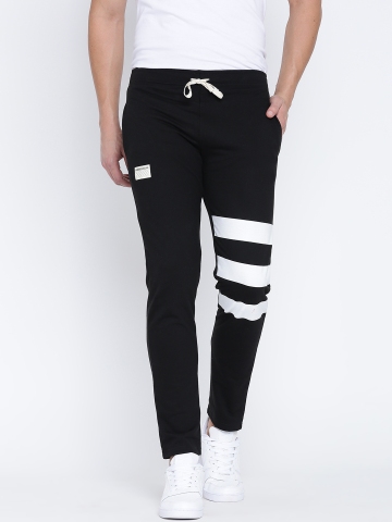 black slim fit track pants