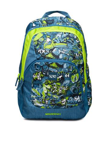 Wildcraft Unisex Blue & Green Wiki 3 Punk 1 Printed Backpack