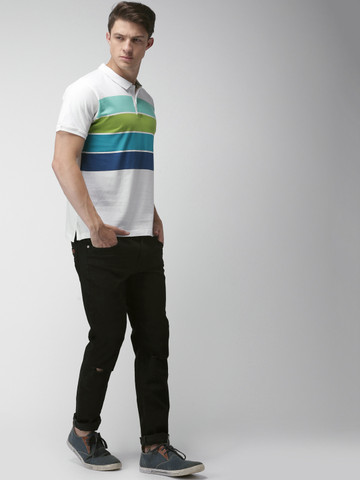 Mast & Harbour Men Black Skinny Fit Slash Knee Jeans Mast & Harbour Men Black Skinny Fit Slash Knee Jeans