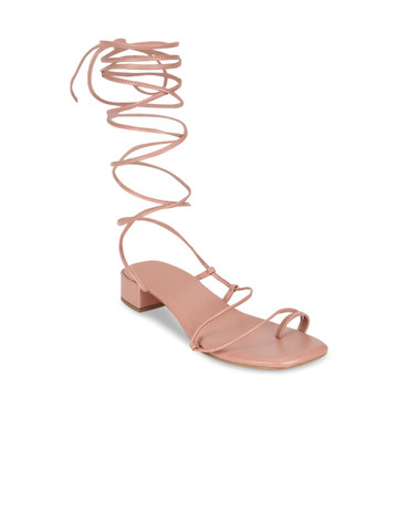 Truffle Collection Women Nude-Coloured PU Block Gladiators Truffle Collection Women Nude-Coloured PU Block Gladiators