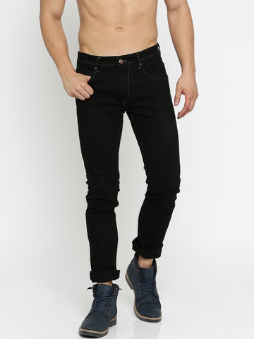 RDSTR Black Skinny Fit Stretchable Jeans