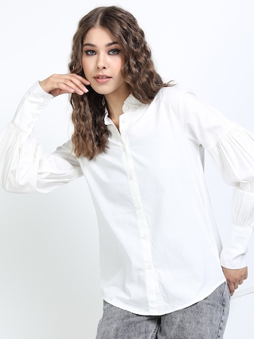 Tokyo Talkies Women White Casual Shirt