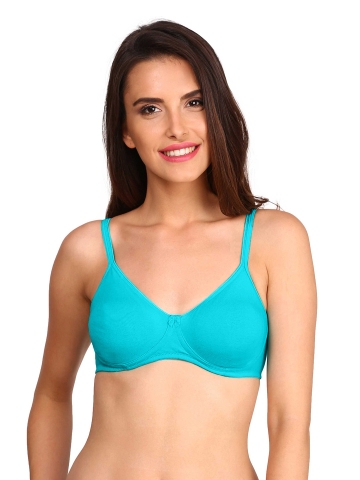 Buy Jockey Blue Solid Non-Wired Non-Padded Everyday Bra 1722-0105