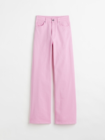 H&M Women Pink Wide Twill Trousers