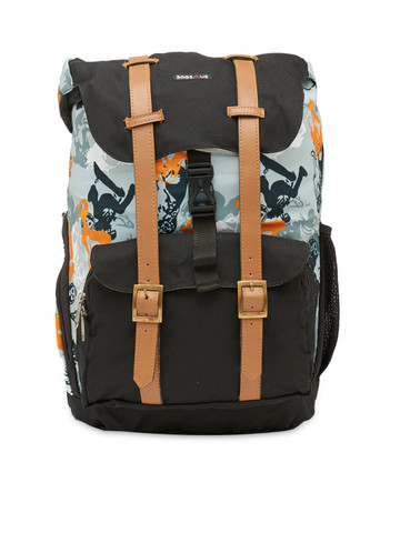 Bags.R.us Unisex Black Graphic Backpack