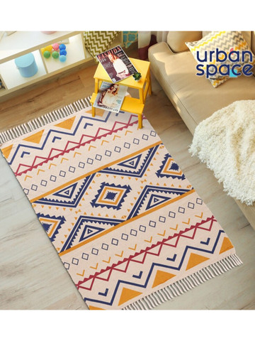 51% OFF on URBAN SPACE Cream Cream-Coloured Printed Cotton Carpet 51% OFF on URBAN SPACE Cream Cream-Coloured Printed Cotton Carpet