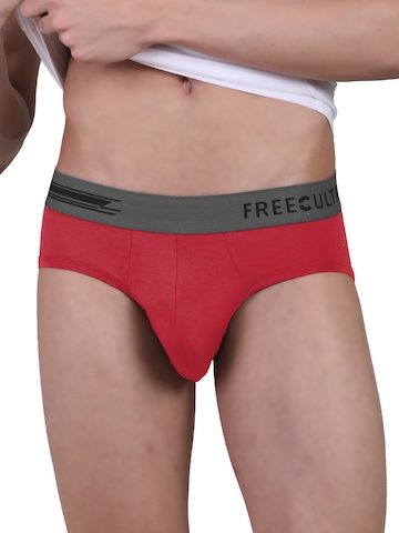 6% OFF on FREECULTR Men Red Solid Anti-Bacterial Modal Briefs  FC-POP-B-RED-01 on Myntra