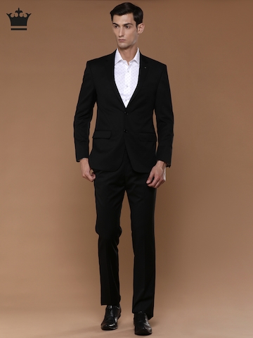 10% OFF on Louis Philippe Men Black Single-Breasted Ultra Fit Formal Suit on Myntra | 0