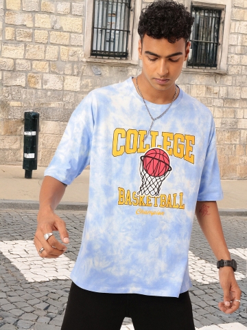 Kook N Keech Street Charm Tie & Dye With Typography Print Oversized T-shirt