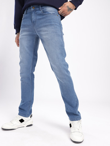 glitchez Men Slim Fit Heavy Fade Stretchable Jeans