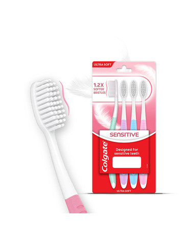 Colgate Set Of 4 Gentle Sensitive Ultra Soft Bristles Toothbrush