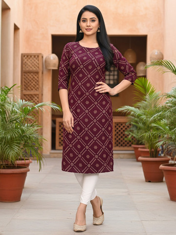 JANKHANA Women Geometric Printed Sequinned Crepe Kurta