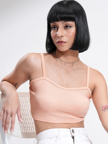 Basics By Tokyo Talkies Women Solid Shoulder Straps Top