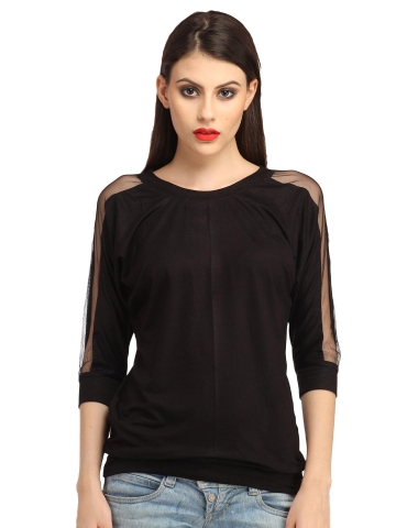 CORSICA Women Solid Round Neck Cotton Top