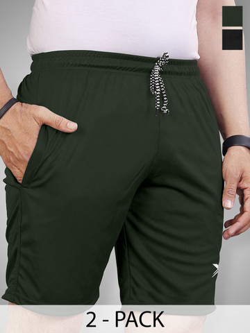 FTX Men Pack Of 2 Sports Shorts with Side Zipper Pockets