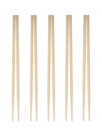 Fackelmann Brown 10 pc Re-Usable and Stain Resistant Natural Bamboo Chopsticks 22.5cm