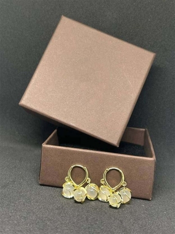 Anouk Gold-Plated Contemporary Artificial Stones Studded Drop Earrings