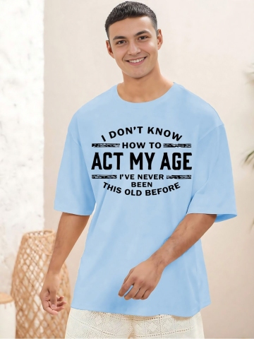 Stylecast X Kotty Blue & Black Typography Printed T-shirt