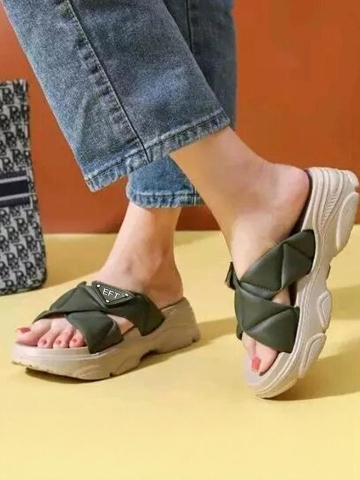 DRACKFOOT Women Green Mesh Comfort Sandals