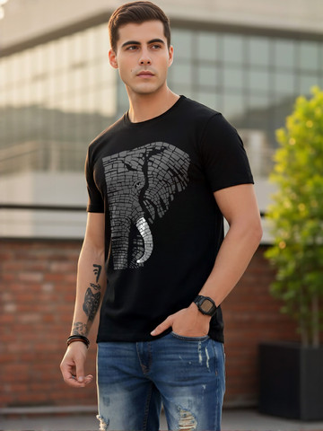 Moda Rapido Graphic Printed Round Neck T-shirt