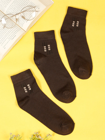 Teakwood Leathers Men Pack Of 3 Pure Cotton Above Ankle Length Socks