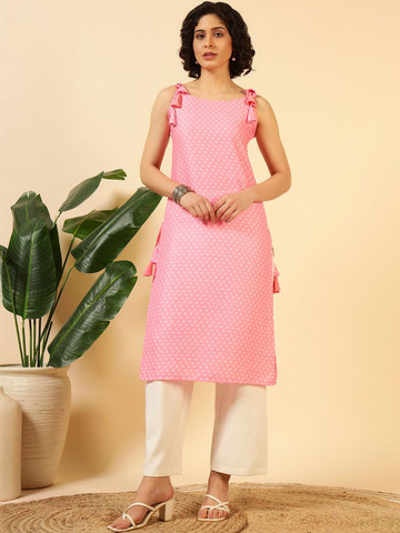 KALINI Polka Dot Printed Kurti