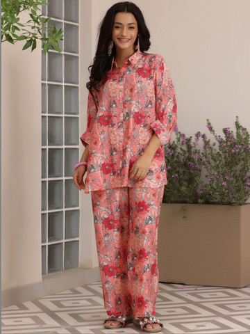 Gerua By Libas Floral Printed Shirt with Trousers