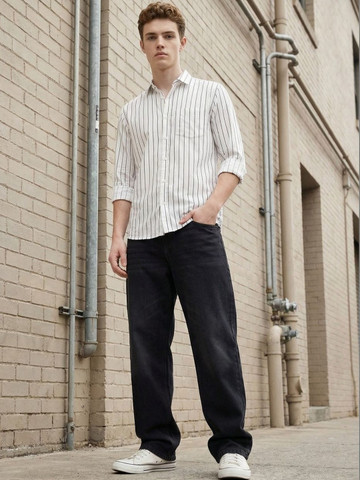 SZN Men Striped Casual Shirt