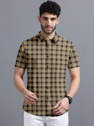 SZN Men Slim Fit Checked Casual Shirt