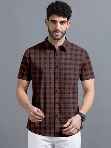 SZN Men Slim Fit Checked Casual Shirt