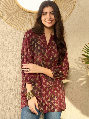 OPIVE FASHION HUB Ethnic Motifs Printed Pure Cotton Kurti