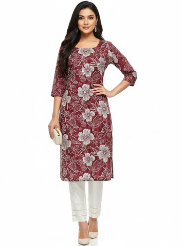 JANKHANA Women Printed Gotta Patti Crepe Kurta