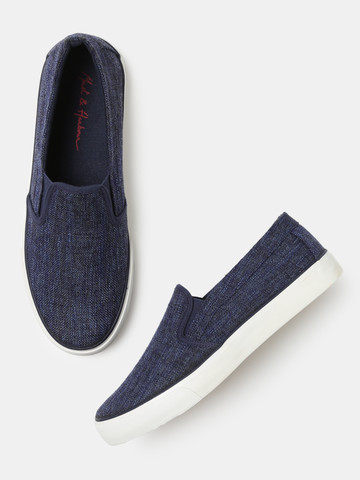 Mast & Harbour Men Navy Blue Slip-On Sneakers Mast & Harbour Men Navy Blue Slip-On Sneakers