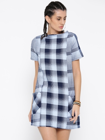 checked a line dress