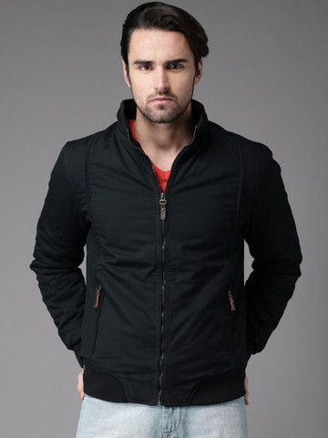 HERE&NOW Men Navy Solid Bomber
