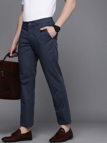Buy Grey Milano Fit Formal Trousers online | Looksgud.in