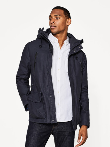 Buy ESPRIT Men Navy Solid Hooded Padded Jacket on Myntra