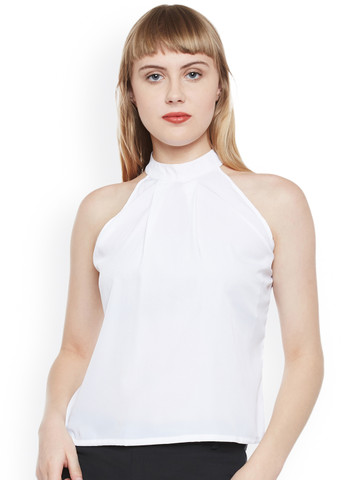 Popnetic Women White Solid Top