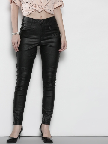 black jeggings myntra