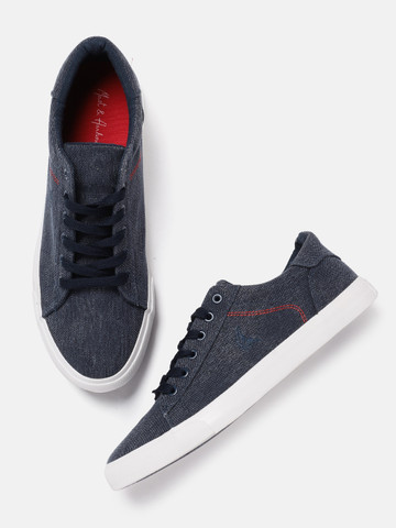 Mast & Harbour Men Navy Blue Slip-On Sneakers