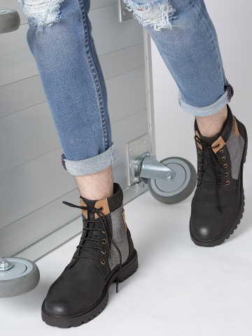 High top shop flat boots