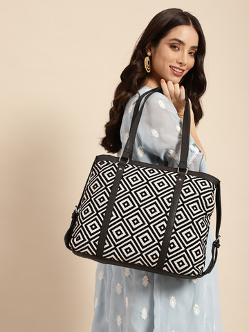 Anouk Geometric Design Structured Shoulder Bag