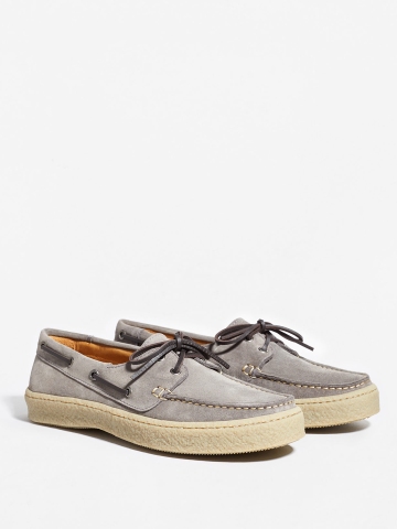 MANGO MAN Grey Suede Leather Boat Shoes MANGO MAN Grey Suede Leather Boat Shoes