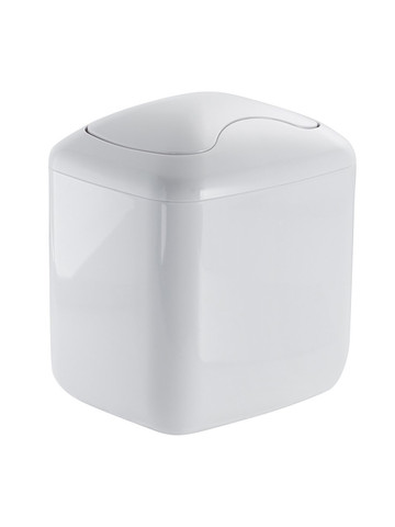 INTERDESIGN White Plastic Una Vanity Waste Can